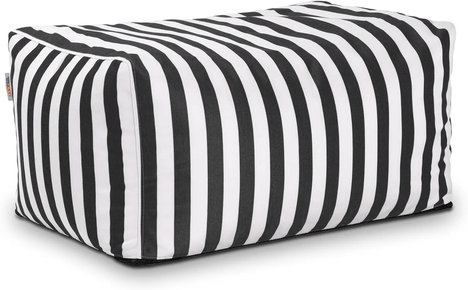 Jaxx Leon Outdoor Bean Bag Ottoman, Black & White Stripes