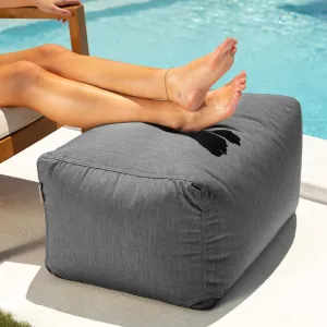 Jaxx Leon Outdoor Bean Bag Ottoman, Charcoal Sunbrella