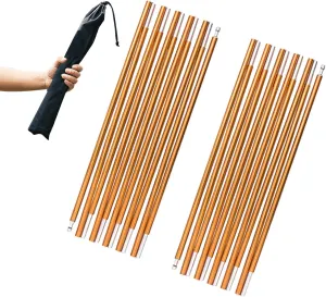 JEELAD Tent Pole Aluminium Rod Replacement Tent Pole Supporting Rod Awning Poles Kit for Outdoor Camping Hiking (14.5 ft, A - Gold)