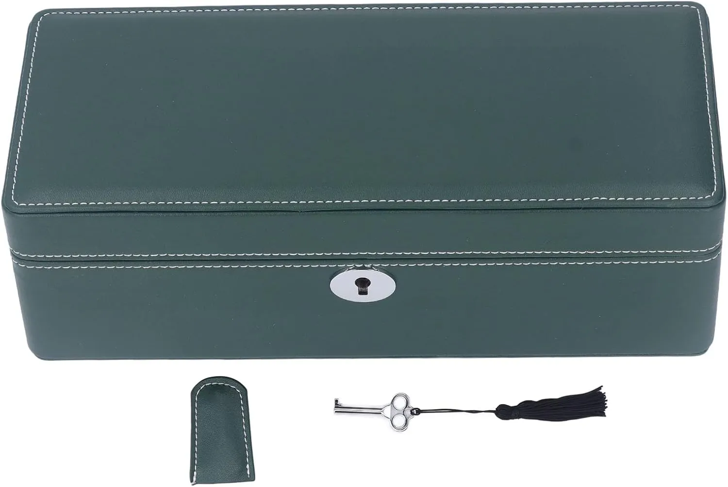 JUOPZKENN 4 Slot Watch Box Organizer with Key Microfiber Leather Green Exquisite Watch Display Storage Box for Most Mechanical Watches Watch Display Storage Box