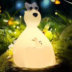 Kangaroo Night Light for Kids' Room Lamp, Cute Silicone Nursery Night Light for Boys, Girls, and Babies, Silicone Squishy Light-Up Kangaroo, Rechargeable Bedside Touch Lamp for Breastfeeding