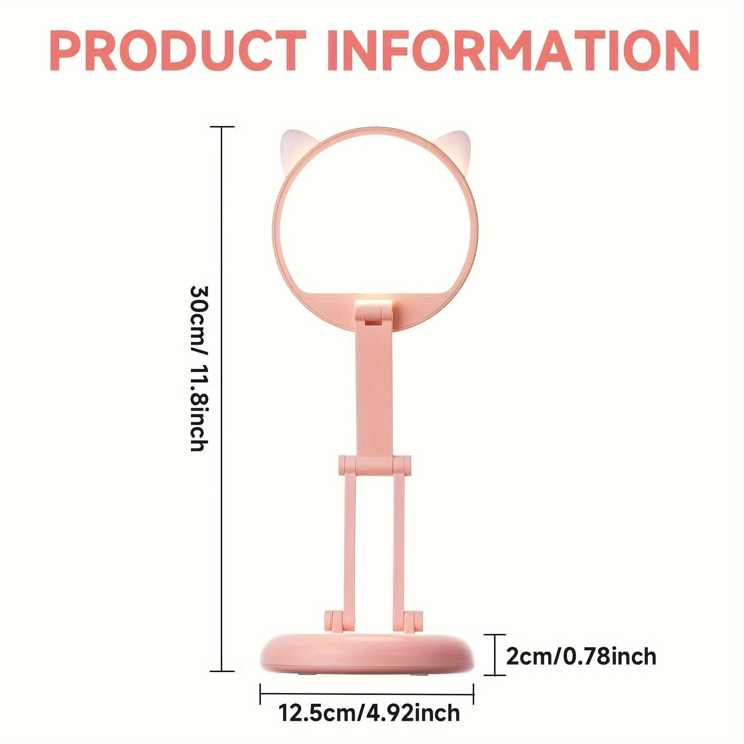 Kawaii Cat-Shaped Foldable Desk Lamp, Dimmable