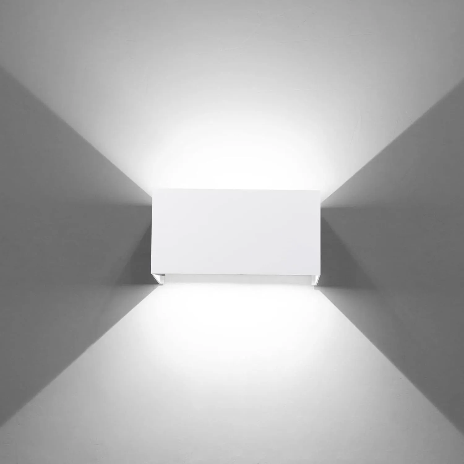 Kawell 24W Modern Wall Light LED Wall Sconce Up Down Adjustable Beam Angle Aluminum Wall Lamp LED Indoor Outdoor Waterproof IP65 for Bedroom Bathroom Corridor Living Room Stairs Hallway, White 6000K