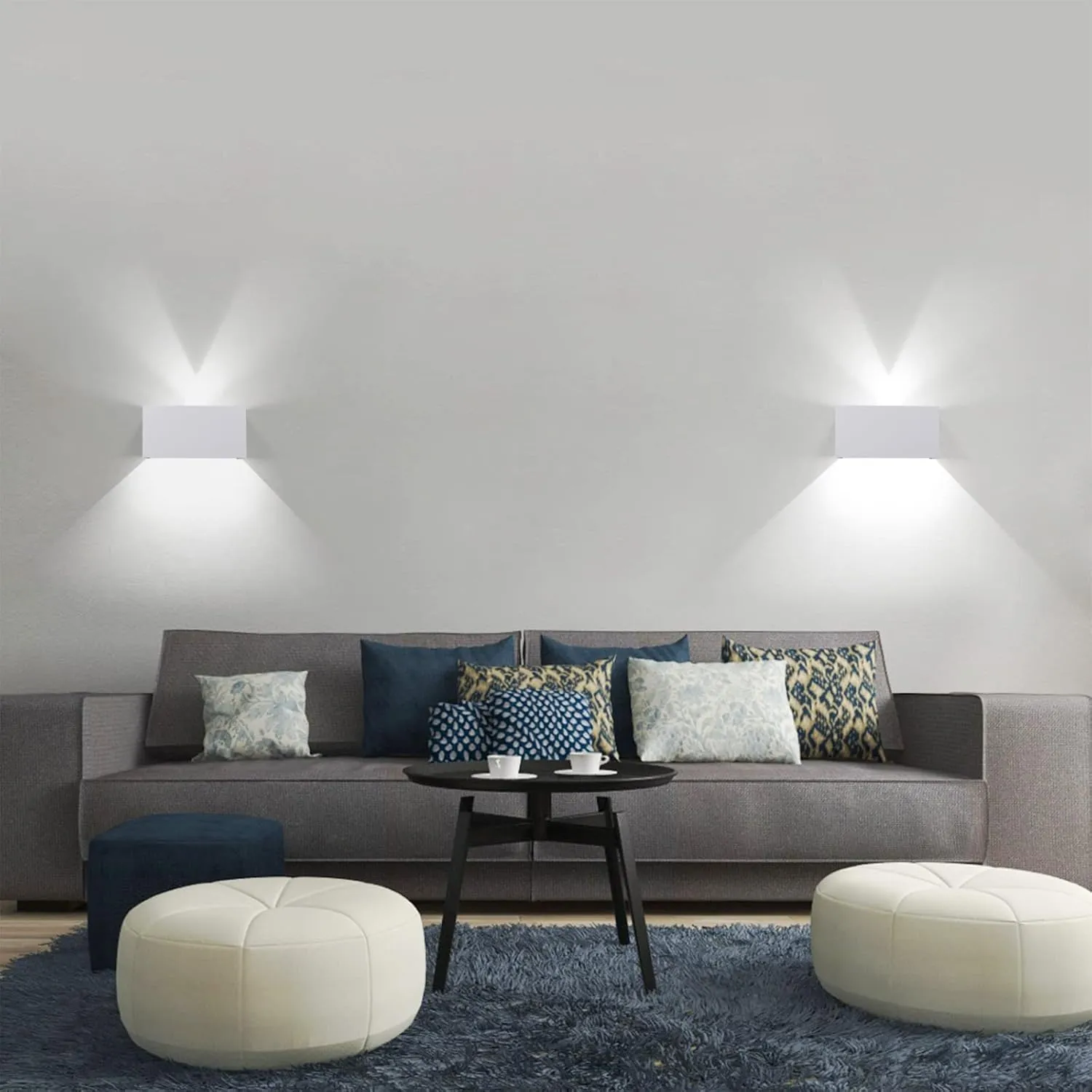 Kawell 24W Modern Wall Light LED Wall Sconce Up Down Adjustable Beam Angle Aluminum Wall Lamp LED Indoor Outdoor Waterproof IP65 for Bedroom Bathroom Corridor Living Room Stairs Hallway, White 6000K