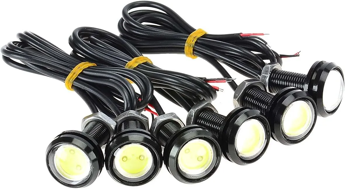 Kawell Universal 6 Pack High Power White 9W Led Eagle Eye Bumper DRL Fog Light Motorcycle Light Daytime Running Tail Backup Light Car Motor Clearance Marker Lights
