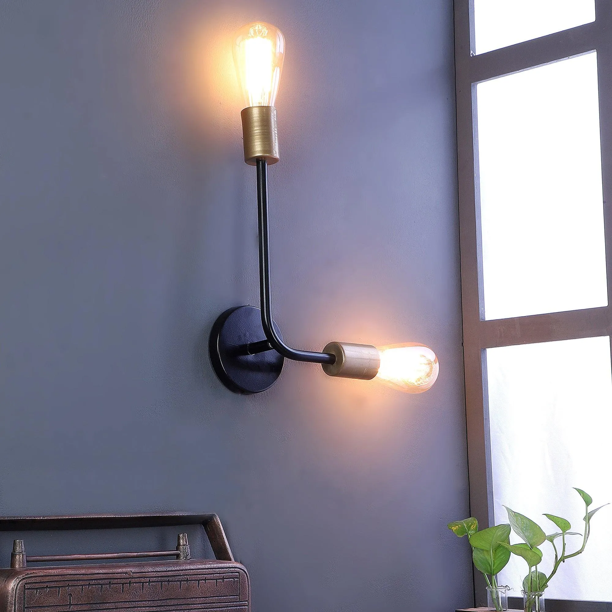 Kelda Black Metal Wall Light by SS Lightings