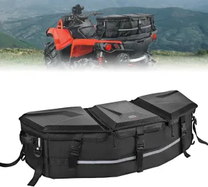KEMIMOTO ATV Cargo Bag, 50L ATV Front/Rear Rack Toolbox Trunk Cooler Bag Compatible with Can-am X3, Outlander Renegade 500 800 570 850 650 1000 MAX 500 (Black)