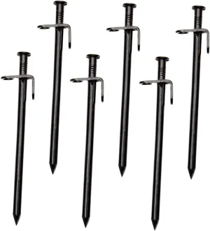KESYOO 6pcs Heavy Duty Metal Tent Stakes Durable Camping Ground Nails for Securely Anchoring Tents Tarps and and Easy Drive and Pull Design