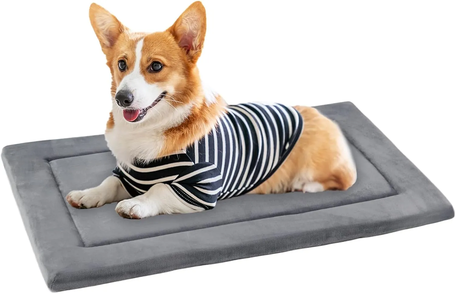 KHONSU PET Dog Bed Mat Crate Pad for Up to 45 lbs Dogs with Reversible Sides for Cold and Hot Seasons, Completely Washable Cushioned Pad 1.1inch Thin Dog Bed