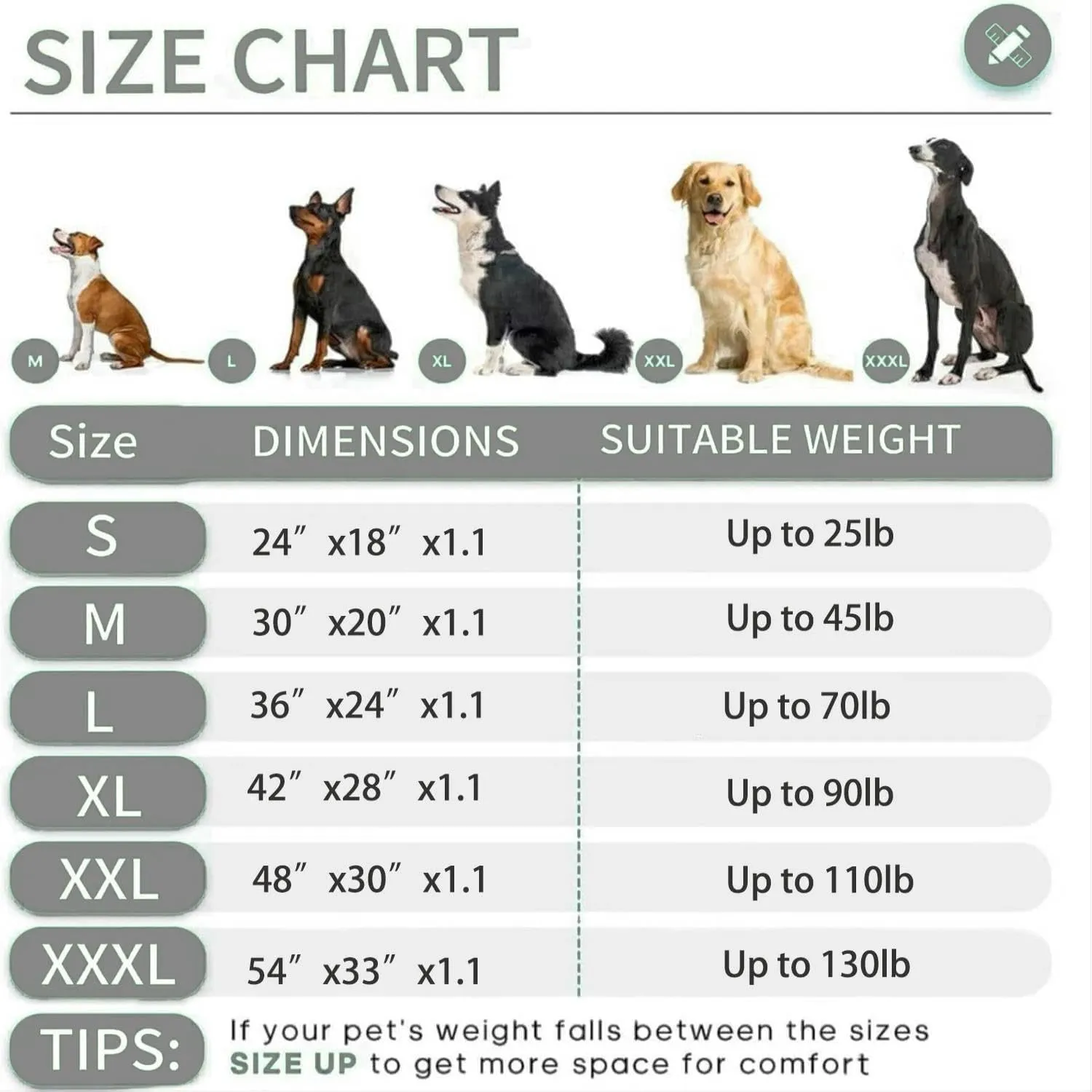 KHONSU PET Dog Bed Mat Crate Pad for Up to 45 lbs Dogs with Reversible Sides for Cold and Hot Seasons, Completely Washable Cushioned Pad 1.1inch Thin Dog Bed
