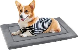 KHONSU PET Dog Bed Mat Crate Pad for Up to 45 lbs Dogs with Reversible Sides for Cold and Hot Seasons, Completely Washable Cushioned Pad 1.1inch Thin Dog Bed