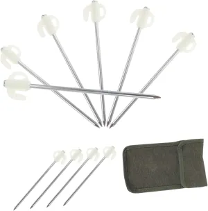 KICHOUSE Metal Tent Stakes Camping Kit 11pc Steel Ground Stakes Drillable Tips Sturdy for Tent Canopy Tarp