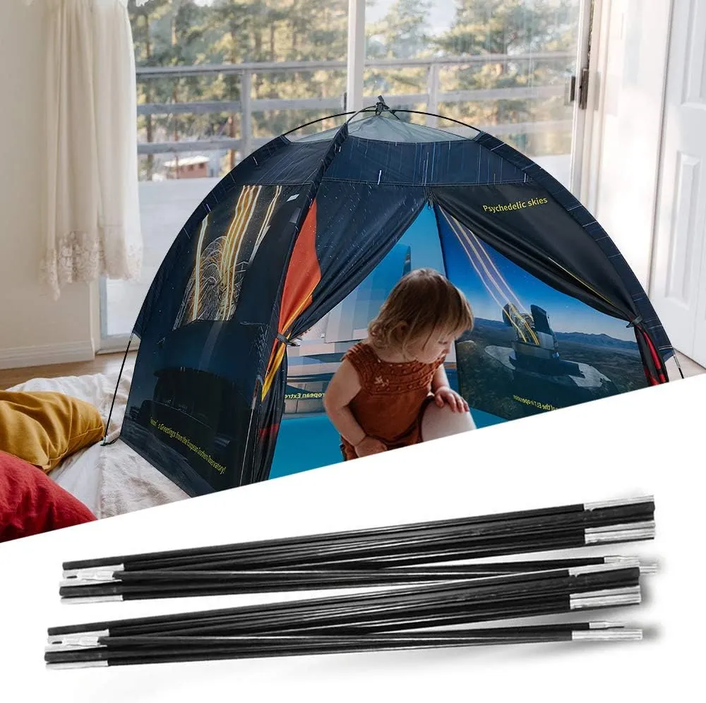 Kids Play Tent Poles Replacement Poles for Child Tent Fiberglass Poles for Space World/Galaxy/Observatory/Dinosaur Style,Length 112"