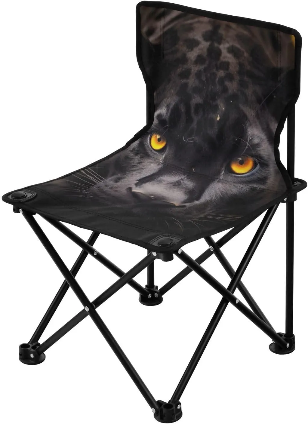 Kigai Cool Panther Black Leopard Portable Camping Chair - Lightweight, Compact and Foldable Chair - Perfect for Beach Picnic Hiking, Carry Bag Included