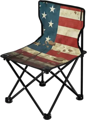 Kigai Folding Camping Chair Heavy Duty Chair Ultralight Compact Portable Beach Chair for Outdoor Camp, Hiking, Travel, Beach, Sporting Event and Picnic, America Flag