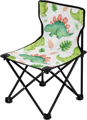 Kigai Folding Camping Chair Heavy Duty Chair Ultralight Compact Portable Beach Chair for Outdoor Camp, Hiking, Travel, Beach, Sporting Event and Picnic, Cute Dinosaurs
