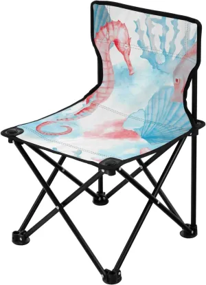 Kigai Folding Camping Chair Heavy Duty Chair Ultralight Compact Portable Beach Chair for Outdoor Camp, Hiking, Travel, Beach, Sporting Event and Picnic, Cute Seahorse