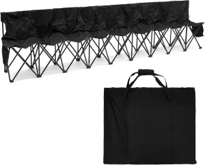 Kigley 9 Seater Folding Soccer Bench Chair Portable Team Sports Sideline Bench for Football Camp Travel Events Outdoor Seating with Storage Bag