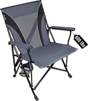 Kijaro Oversized Heavy Duty Atlas Portable Camping Chair, Hallett Peak Gray - 600 LB Weight Capacity