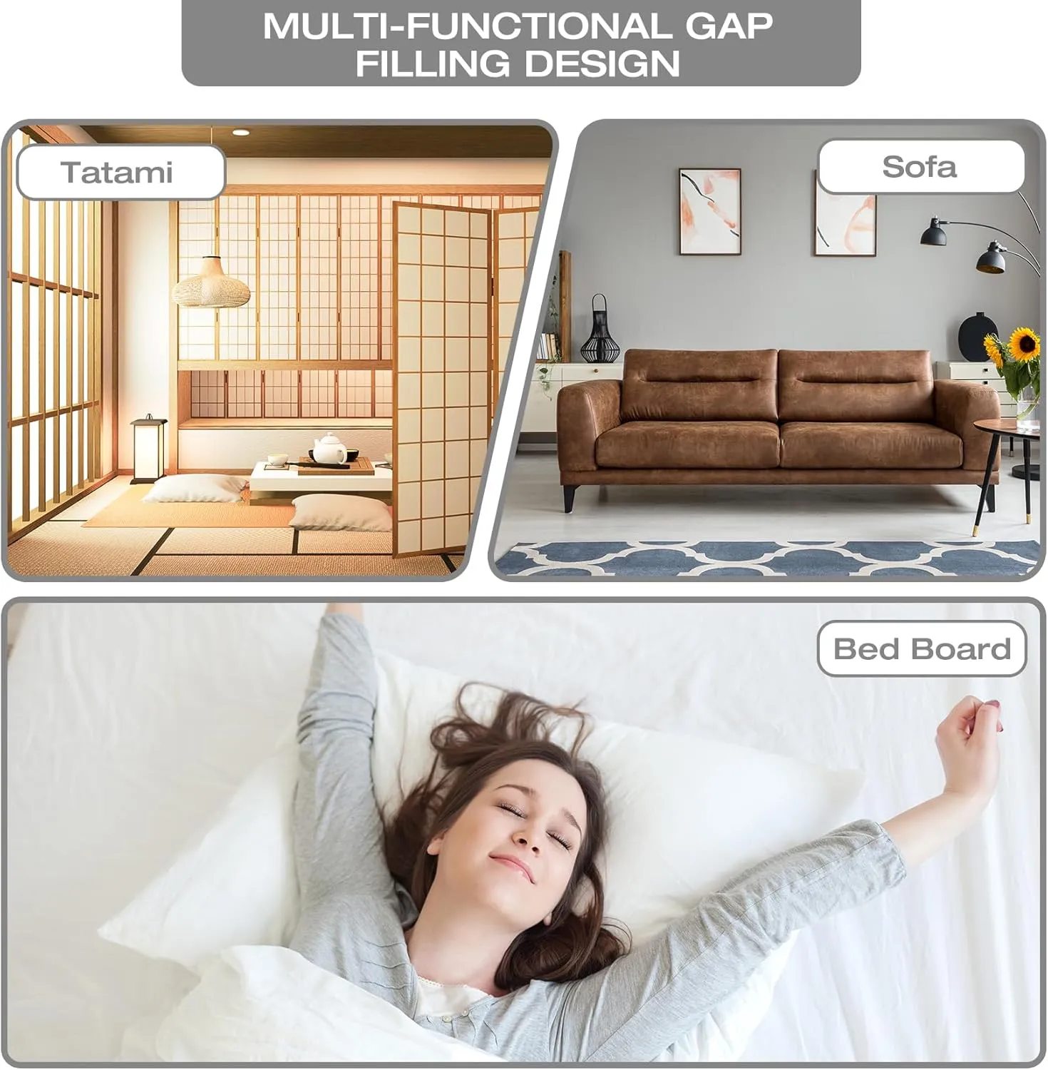 King Size Bed Wedge Pillow for Headboard/Mattress Wedges Gap Filler Body Pillows Long Plus Gaps 0-8",Dorm Sleeping Backest Sofa Home Decor RV Apartment Beds Frame Must Haves White Bedding Accessories