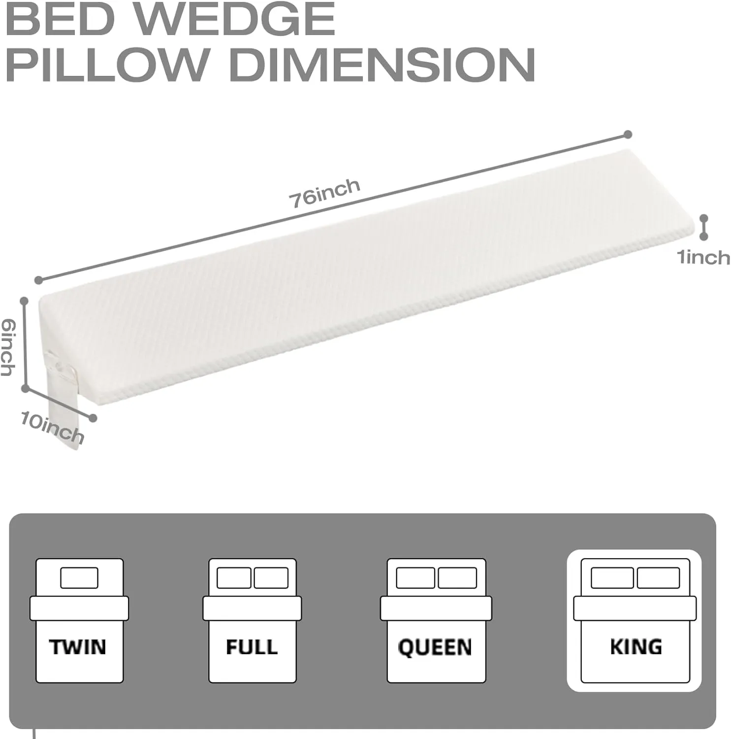 King Size Bed Wedge Pillow for Headboard/Mattress Wedges Gap Filler Body Pillows Long Plus Gaps 0-8",Dorm Sleeping Backest Sofa Home Decor RV Apartment Beds Frame Must Haves White Bedding Accessories
