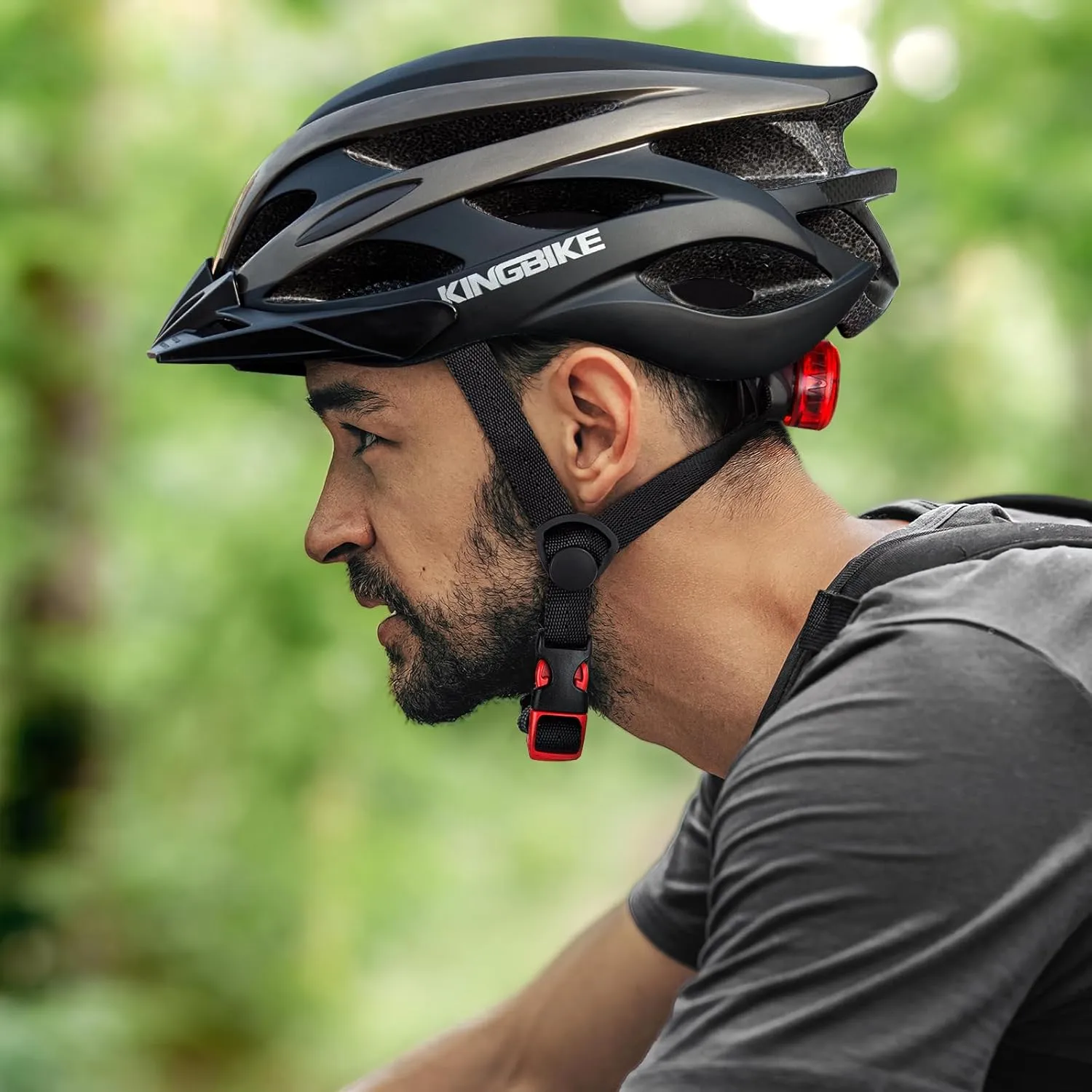 KINGBIKE Bike Helmet for Adult Men Women Youth Road Commute Mountain Cycling Helmets with USB Rechargeable Tail Light Replaceable Inner Pads and Visors Lightweight 2 Sizes 54-61cm/21.26-24.01in