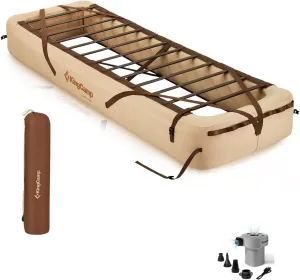 KingCamp Camping Mattress Air Base with Air Pump, Portable & Compact Alternatives to Camp Cot, Inflatable Bed Frame for Home Tent Storing (Air Mattress Not Included)