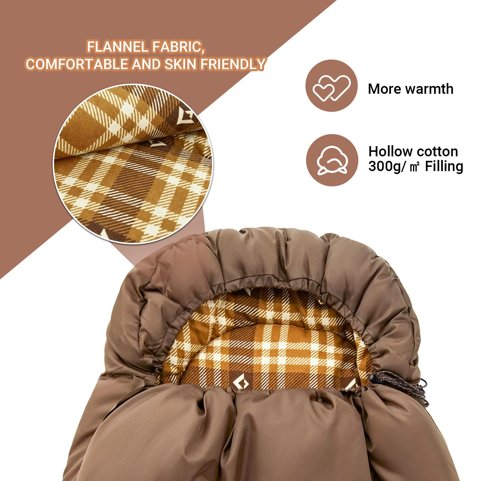 KingCamp CLOUDY 300 Flannel Lined Sleeping Bag
