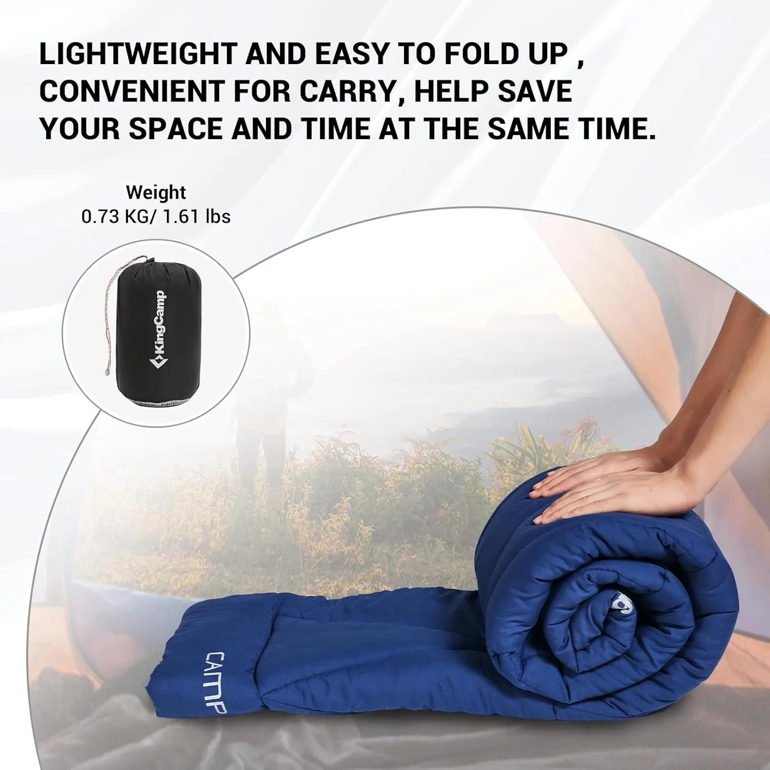 KingCamp Cot Mattress, Portable Lightweight Camping Sleeping Mat Soft Comfortable Non-Slip Cot Pad for Camp Cot, RV Bunk & Twin Beds
