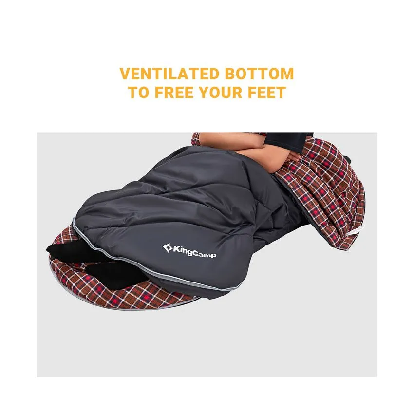 KingCamp FREESPACE 250 3-Season Plus Size Flannel Sleeping Bag