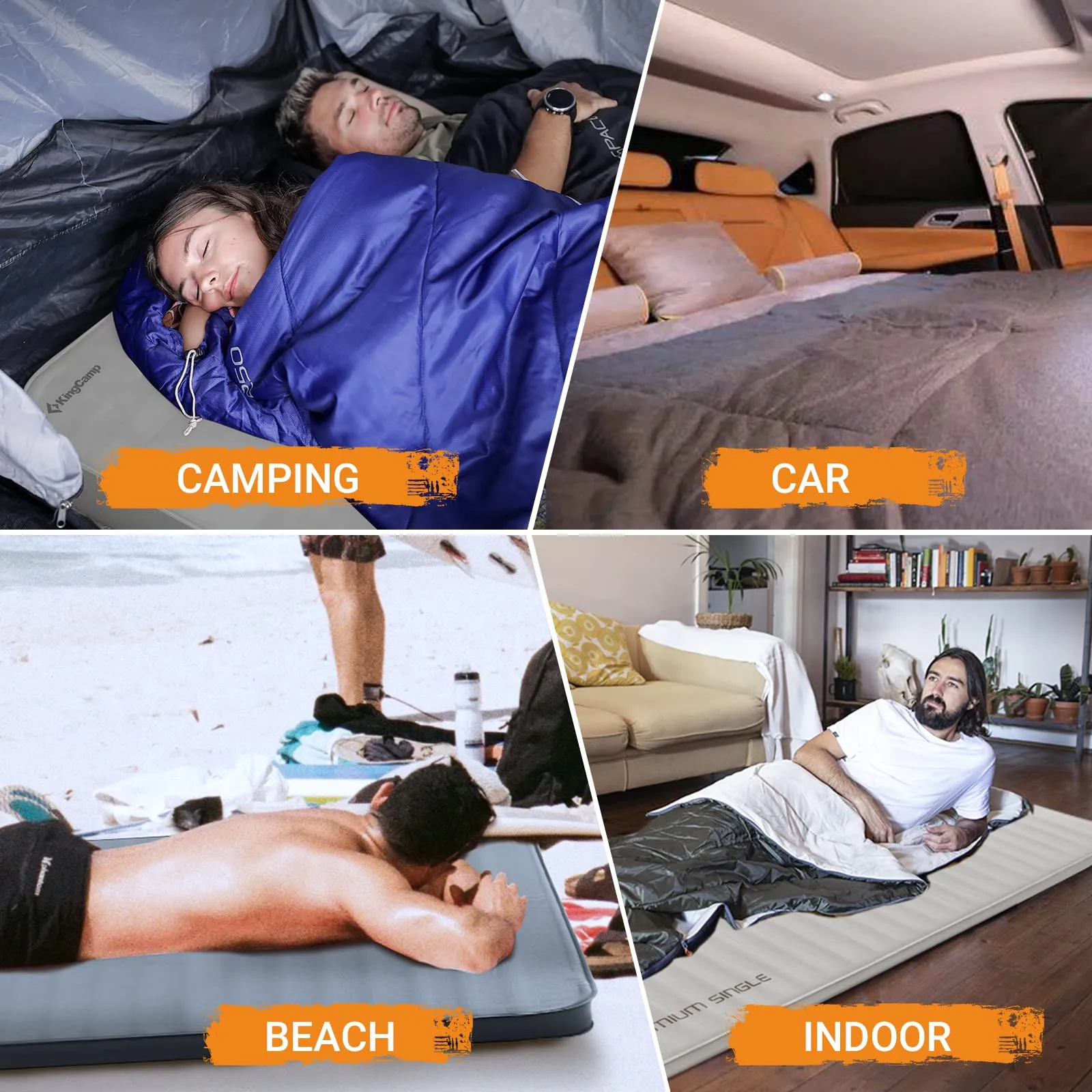 KingCamp PREMIUM Double Self-Inflating Sleeping Pad with Sack Pump