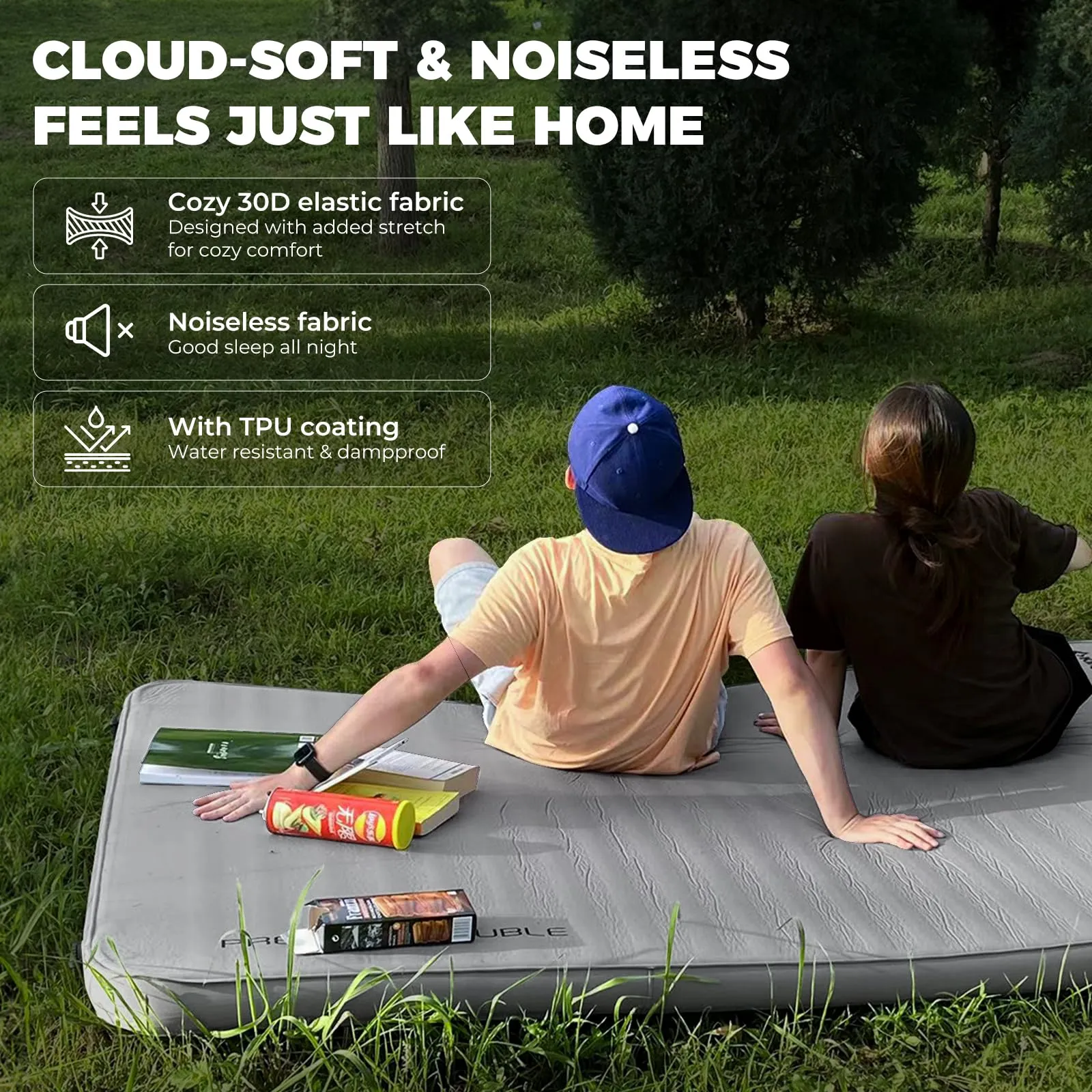 KingCamp PREMIUM Double Self-Inflating Sleeping Pad with Sack Pump
