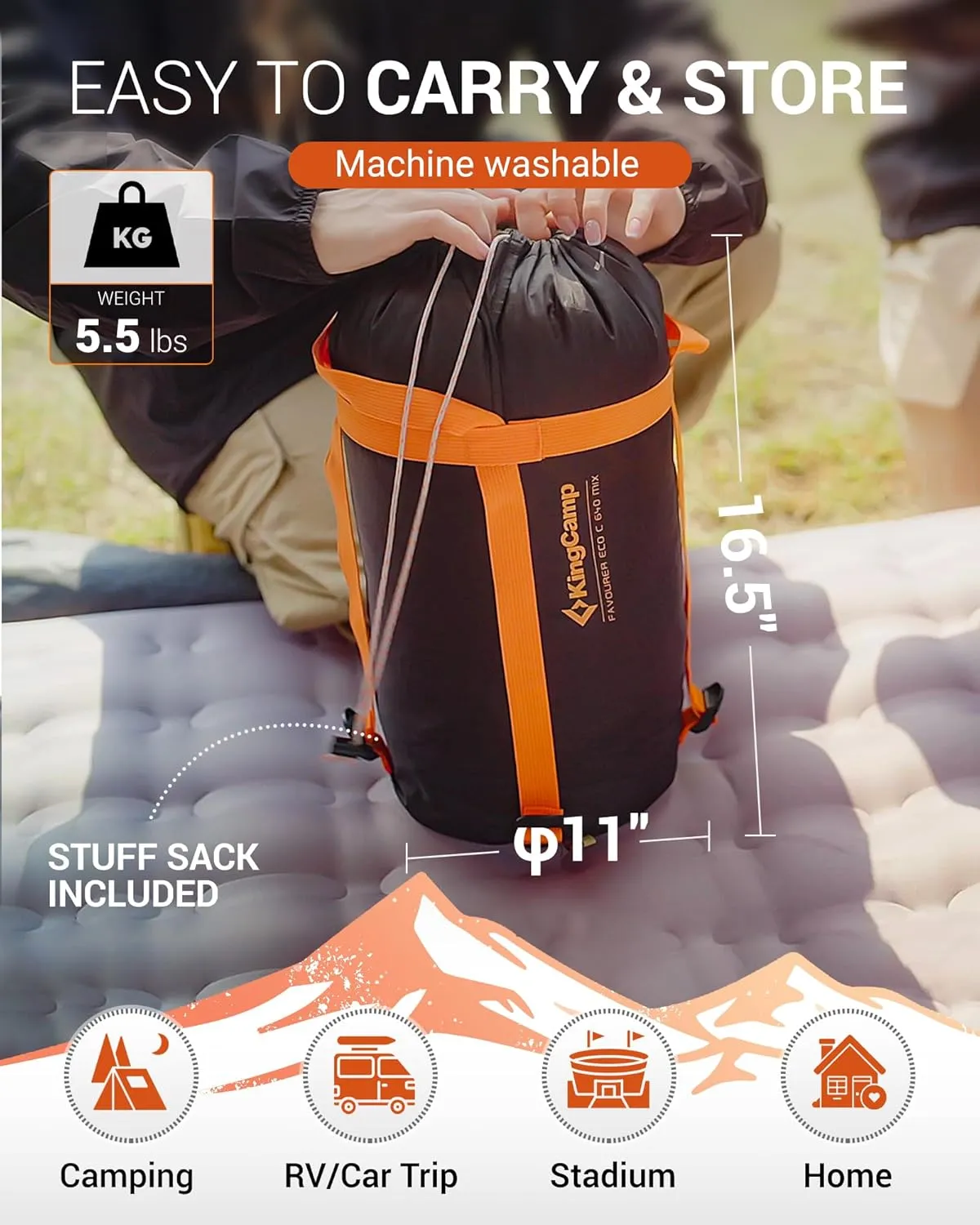 KingCamp Sleeping-Bags Down Sleeping Bag for Adults, Recycled 700 FP Cold Weather 3-4 Season Sleeping Bag
