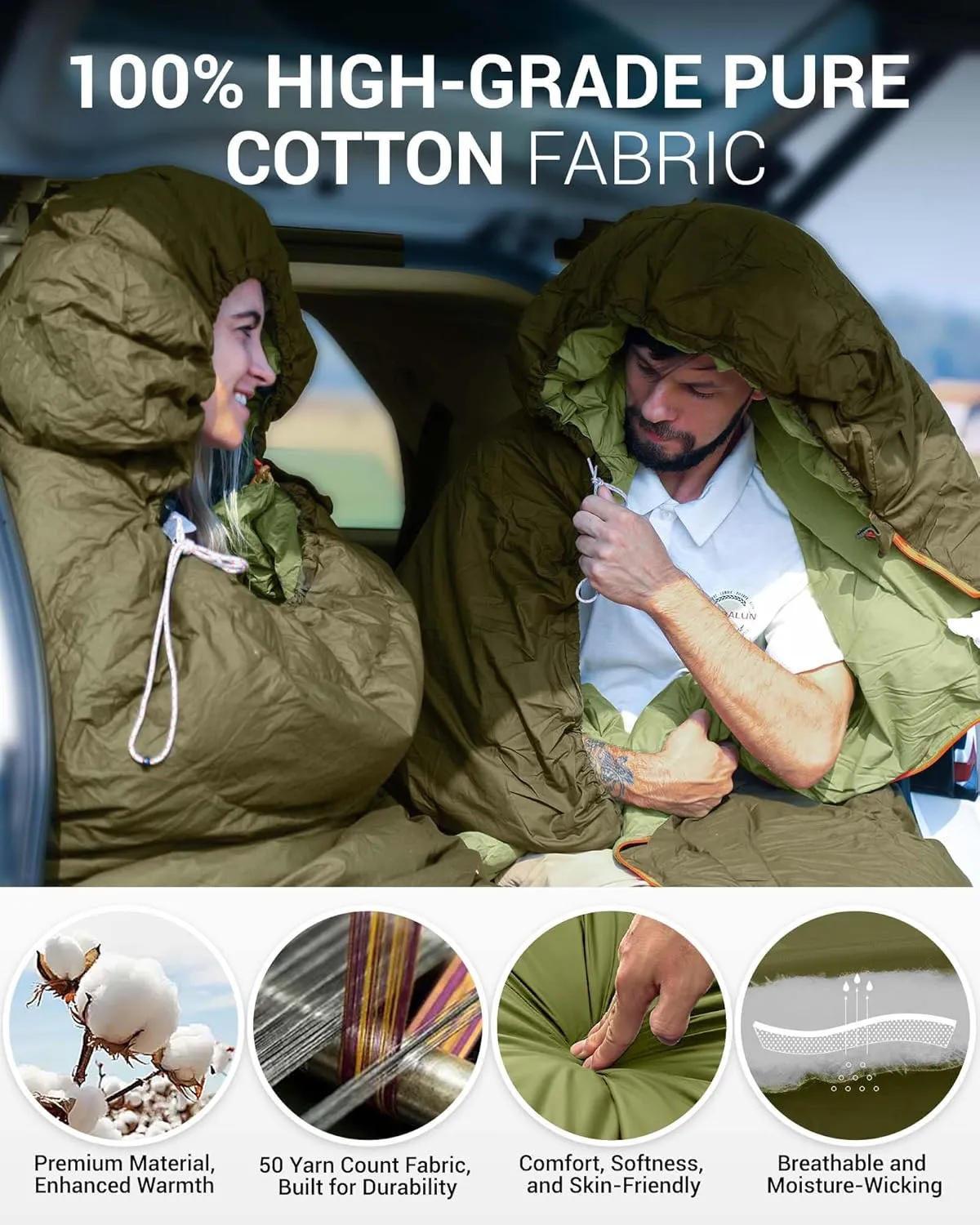 KingCamp Sleeping-Bags Down Sleeping Bag for Adults, Recycled 700 FP Cold Weather 3-4 Season Sleeping Bag