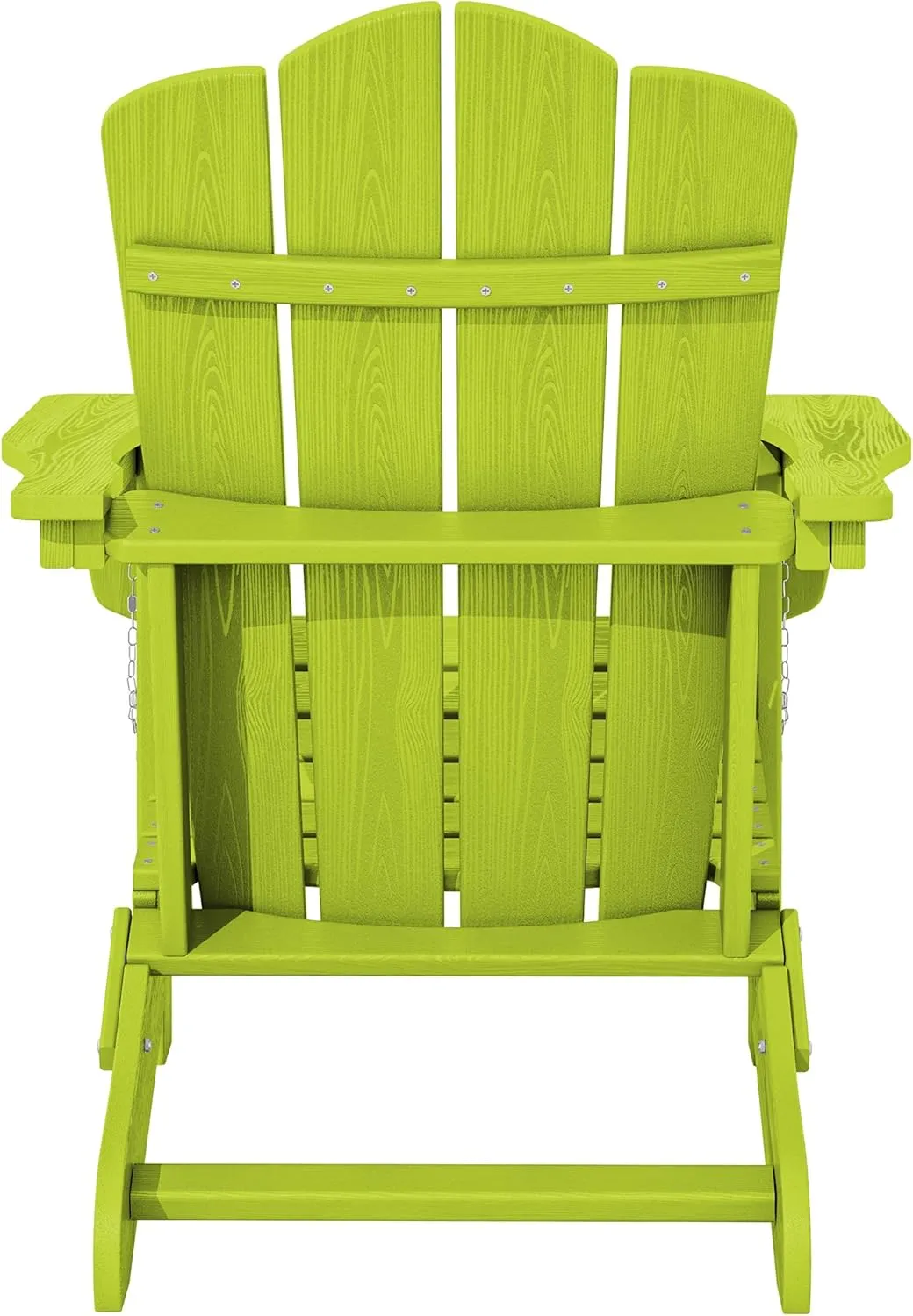 KINGYES Folding Adirondack Chair, HDPE All-Weather Patio Chairs, Wooden Textured Lawn Chair for Poolside, Backyard, Deck, Fire Pit, Apple