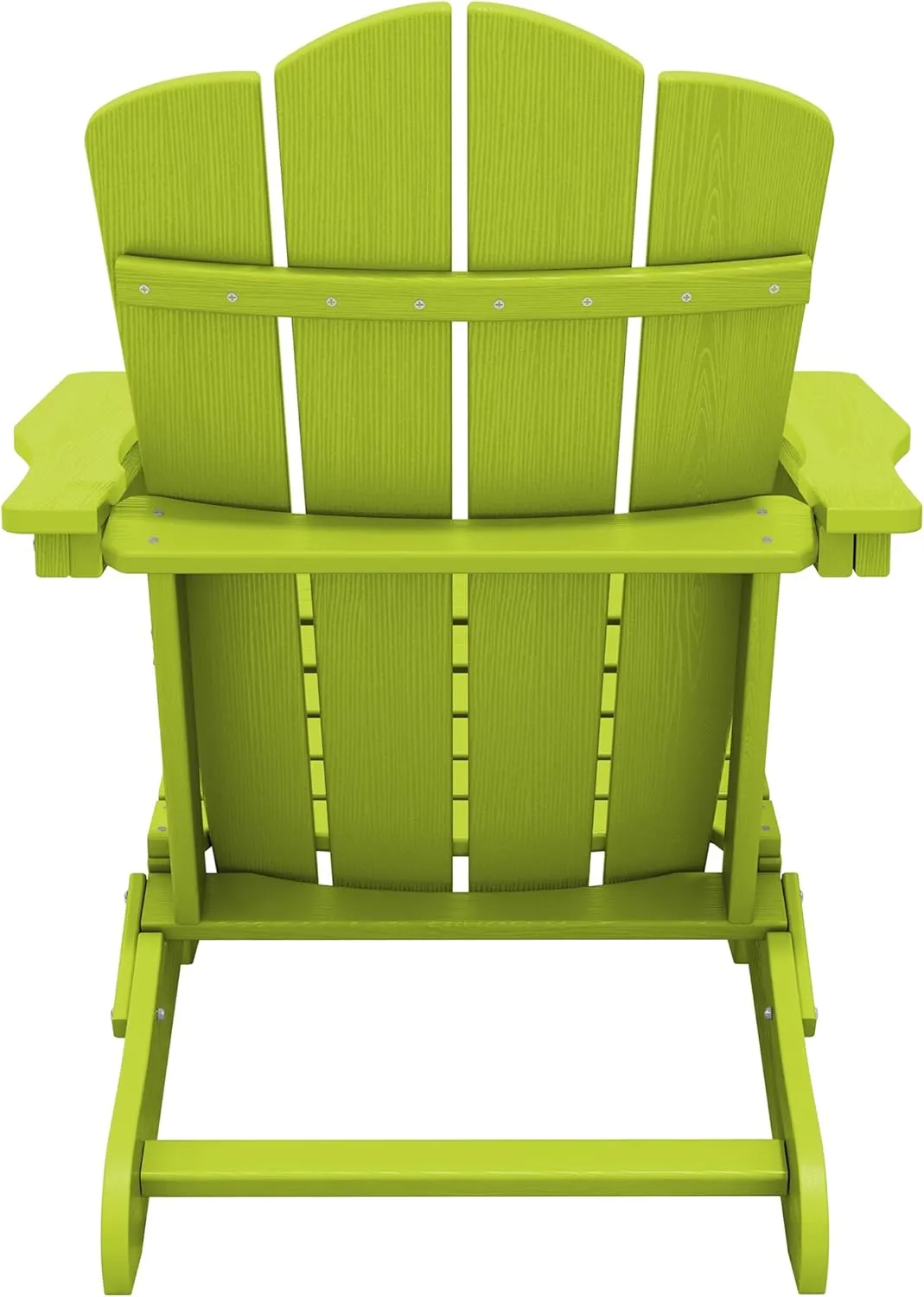 KINGYES Folding Adirondack Chair, HDPE All-Weather Patio Chairs, Wooden Textured Lawn Chair for Poolside, Backyard, Deck, Fire Pit, Apple