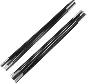 Kisangel Aluminum Camping Tent Pole Kit 2 Pack Fiberglass Tent Poles for Replacement Black
