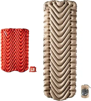Klymit Insulated Double & Static V Inflatable Camping Pads Bundle for 2 People, 74" x 47" x 3" & 72" x 23" x 2.5"