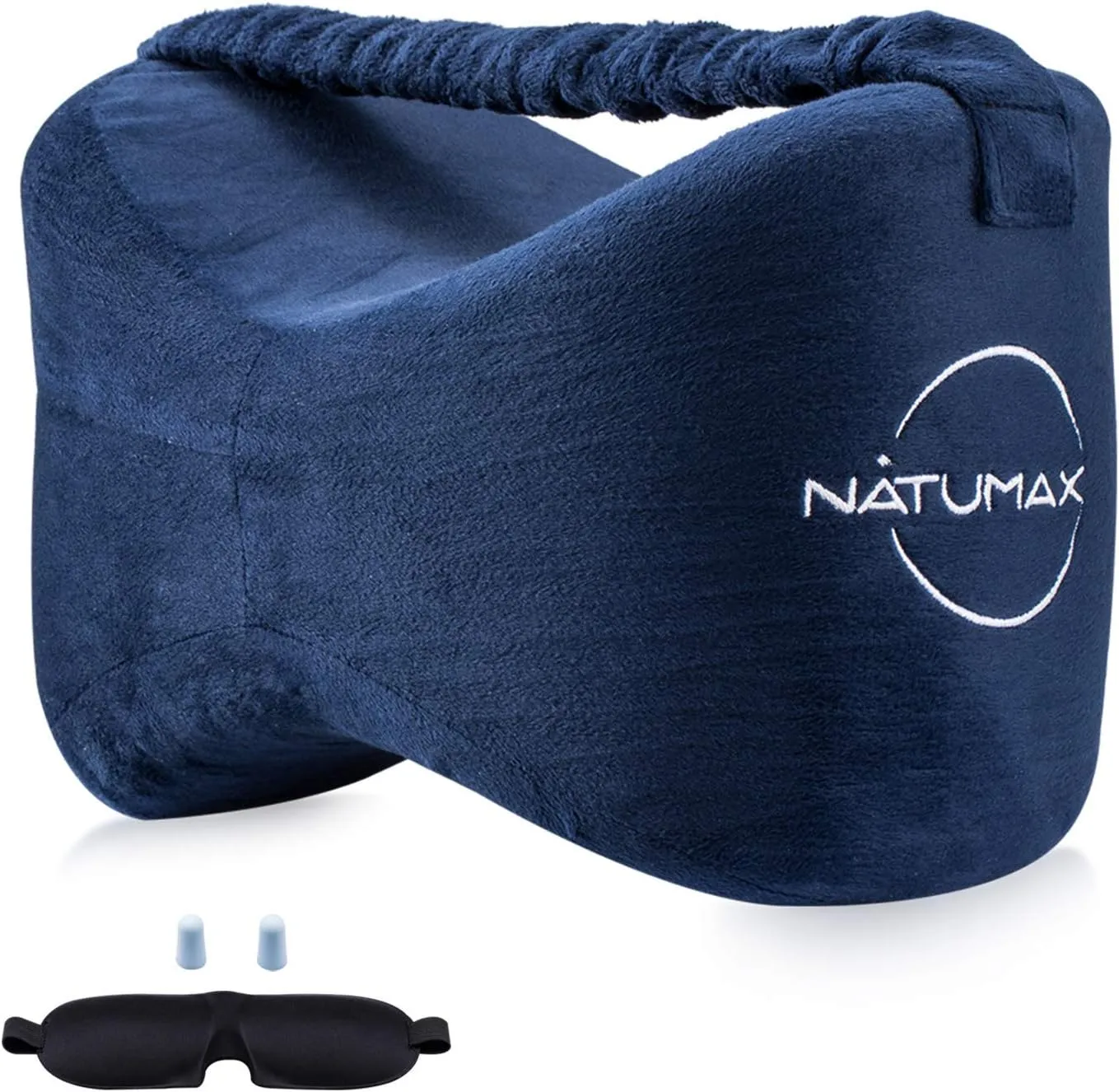 Knee Pillow for Side Sleepers - Relief from Sciatica Pain, Back/Leg Pain, Pregnancy, Hip and Joint Pain Memory Foam Leg Pillow   Free Sleep Mask and Ear Plugs