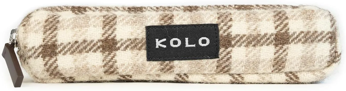Kolo Parker Mini Pen, Pencil and Marker Case, Compact and Lightweight, Wool Tweed, Ivory