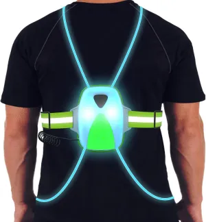 Labeol LED Reflective Running Vest with High Visibility Front Safety Light, 6 Bright Colors Lights for Runners, USB Rechargeable Reflective Accessories for Men/Women Running, Walking, Cycling