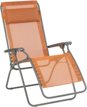 LAFUMA R Clip Compact Foldable Portable Zero Gravity Relaxation Garden Patio Beach Chair Recliner with Removable Adjustable Headrest, Clementine
