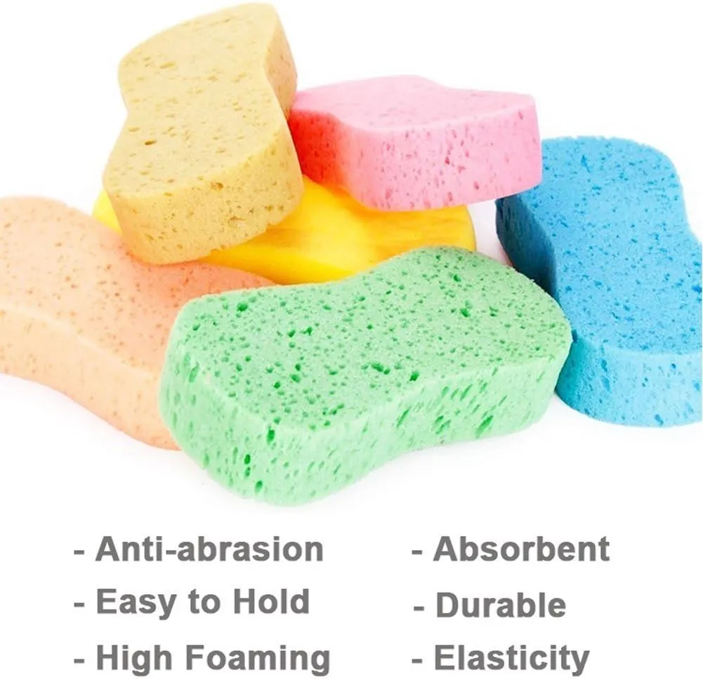 Lantee Large Sponges - Car Cleaning Supplies - Big 10 Pcs High Foam Cleaning Washing Sponge Pad for Car, Household Cleaning and Water Games