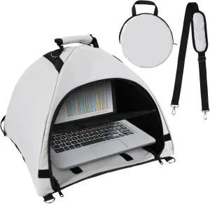Laptop Tent, Portable Laptop Sun Shade Waterproof Fabric Computer Privacy Screen Hood for Working Outside Glare Shield & Heat Reflective Awning Convertible Tote for Outdoor