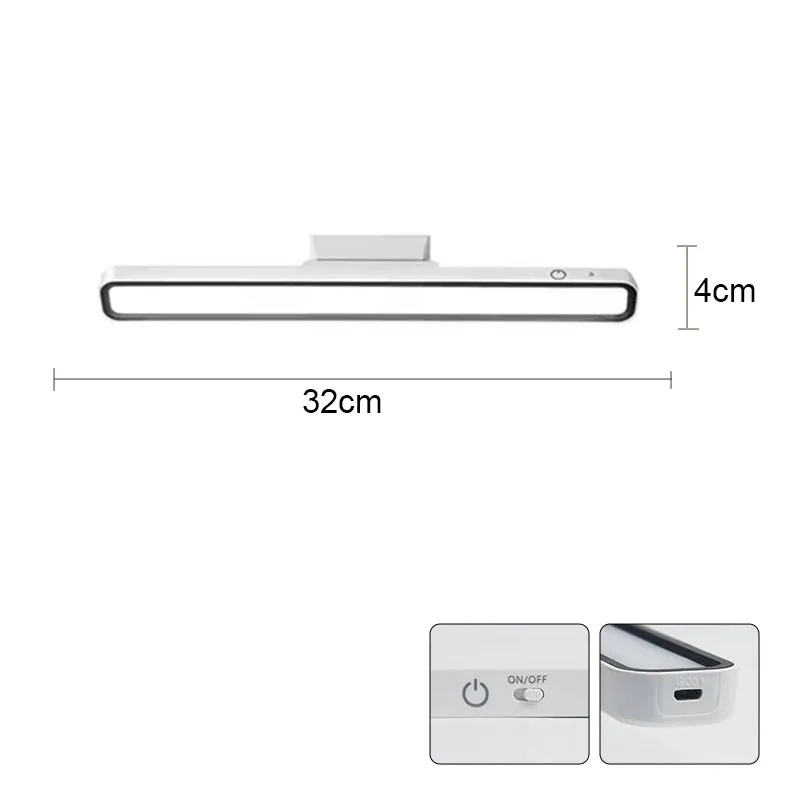 LED Desk Lamp with USB Rechargeable Light, Stepless Dimming Magnetic Hanging Night Light for Bedroom and Reading