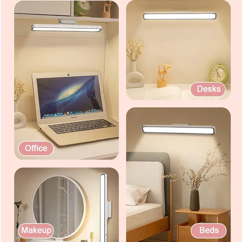 LED Desk Lamp with USB Rechargeable Light, Stepless Dimming Magnetic Hanging Night Light for Bedroom and Reading