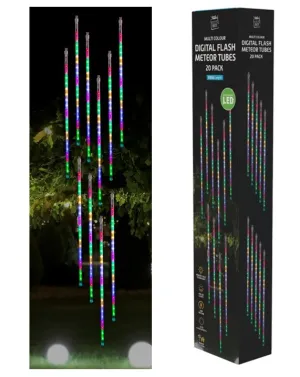 LED Digital Hanging Tubes 20pk Multi Colour [UBL] XL1342