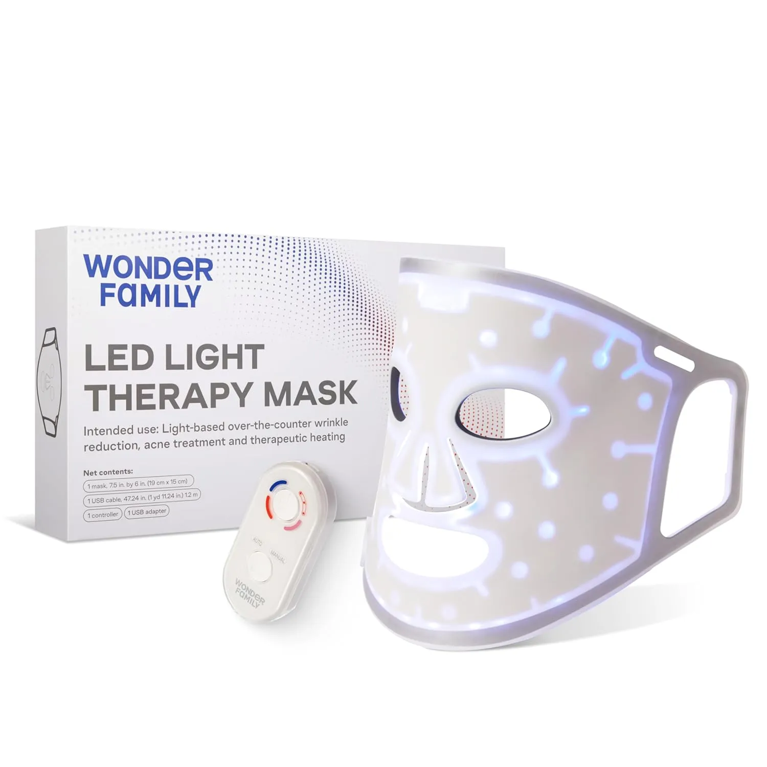 LED Face Mask Light Therapy - Red Light Therapy for Face & Blue Light Therapy in 1 LED Light Mask for Face - Red Light Face Mask LED Light Therapy for Face Light Therapy Device - LED Mask Skincare