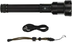 LED Flashlight with COB, Rechargeable Zoomable Telescopic, IPX6, 7 Lighting Modes, USB Charging, 100000LM Ultra Brightness, for Outdoor Emergency Use
