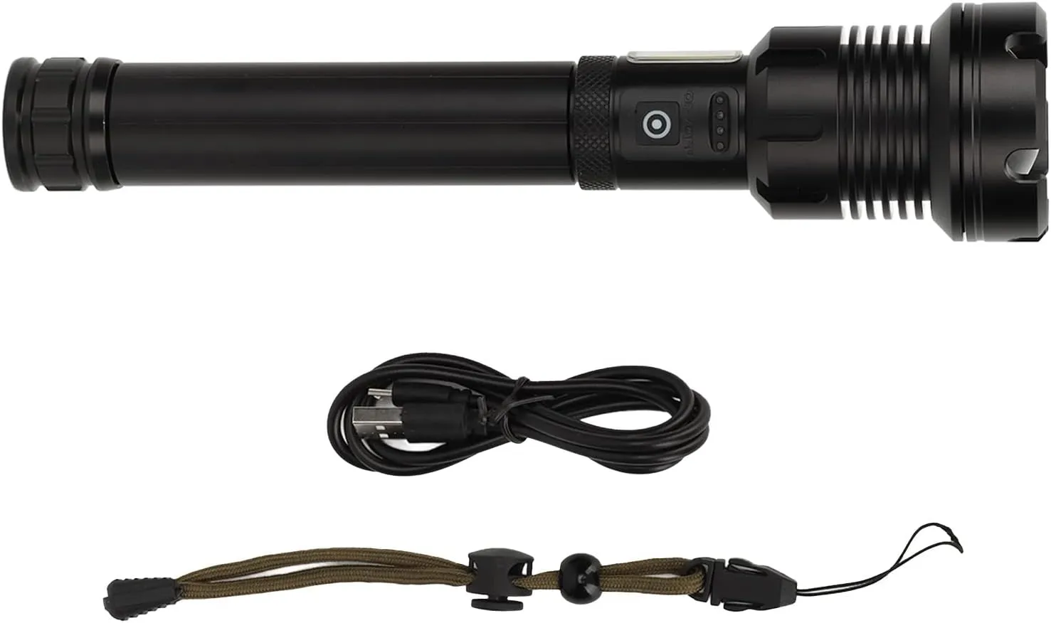 LED Flashlight with COB, Rechargeable Zoomable Telescopic, IPX6, 7 Lighting Modes, USB Charging, 100000LM Ultra Brightness, for Outdoor Emergency Use